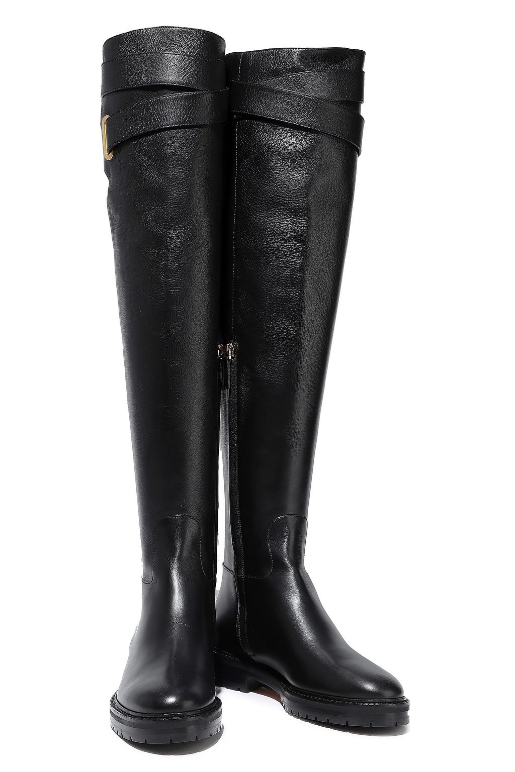 VALENTINO GARAVANI Bowrap buckled leather over-the-knee boots