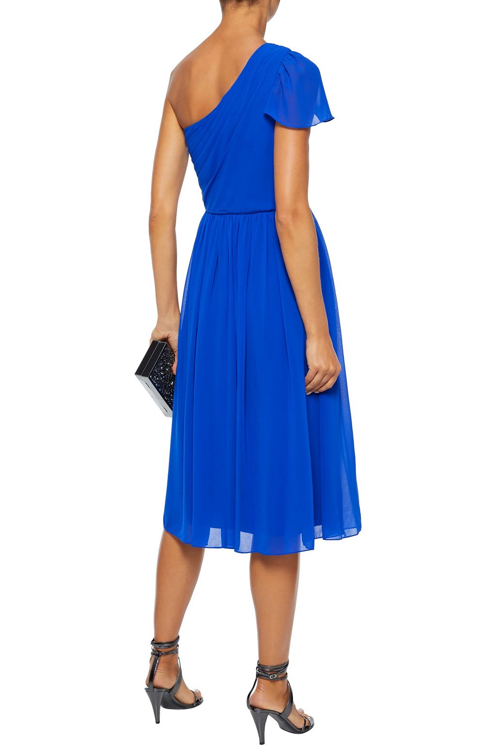 MIKAEL AGHAL One-shoulder pleated crepe dress