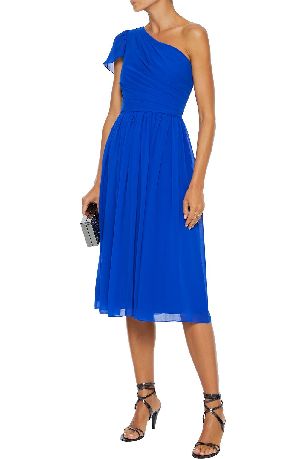 MIKAEL AGHAL One-shoulder pleated crepe dress