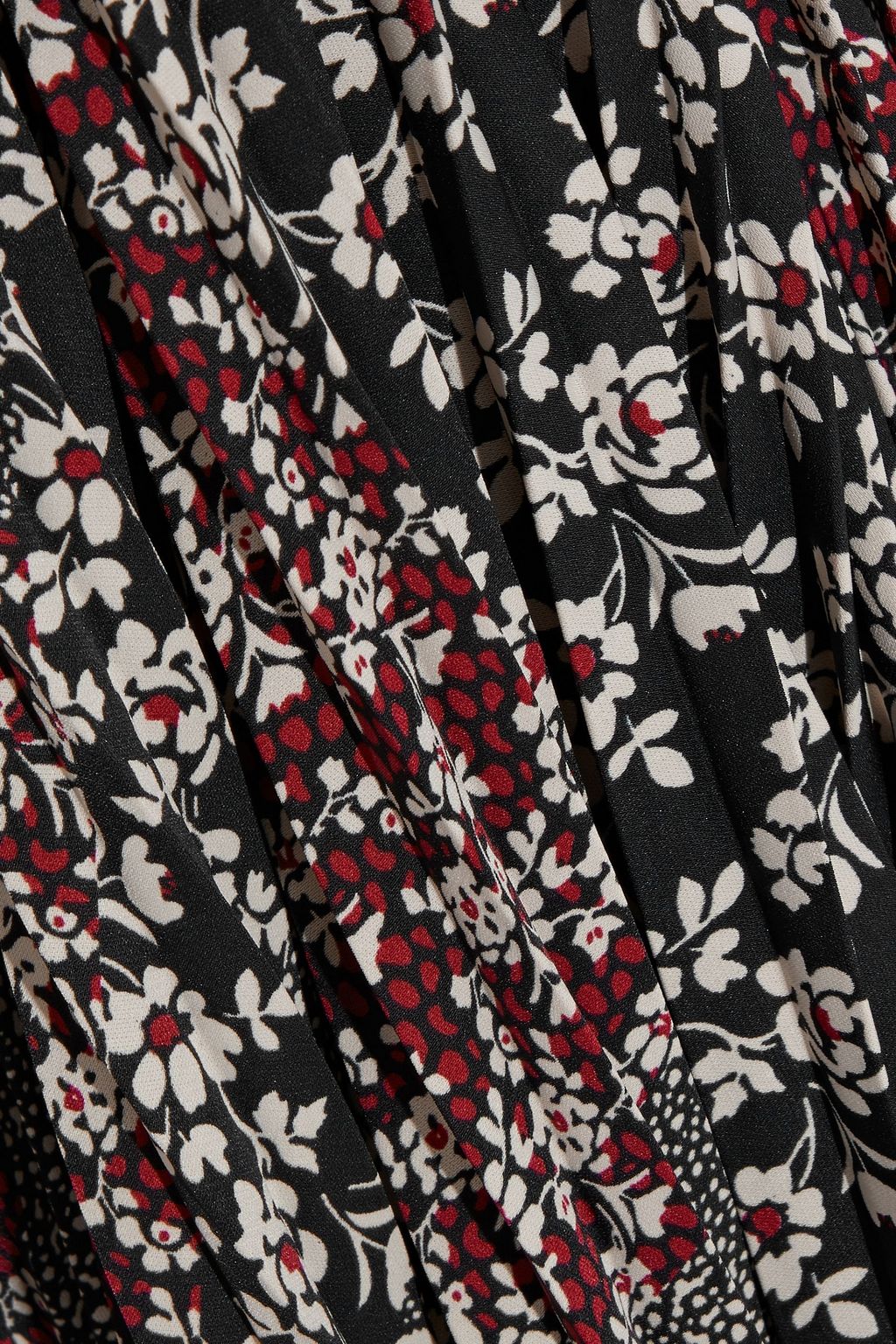 MIKAEL AGHAL Pleated printed crepe de chine dress