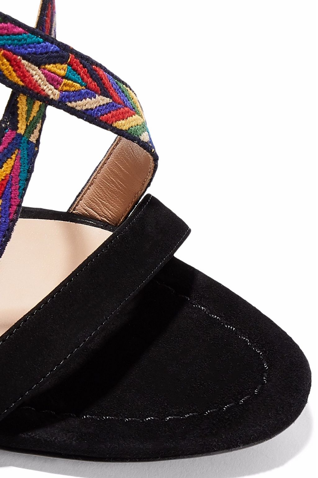 VALENTINO GARAVANI Woven-trimmed suede sandals