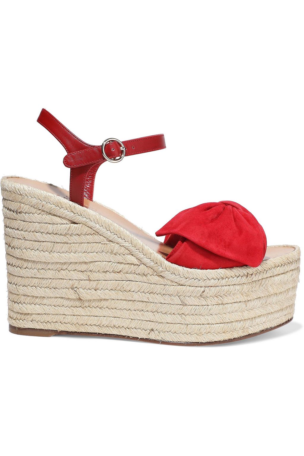 red espadrille wedge sandals