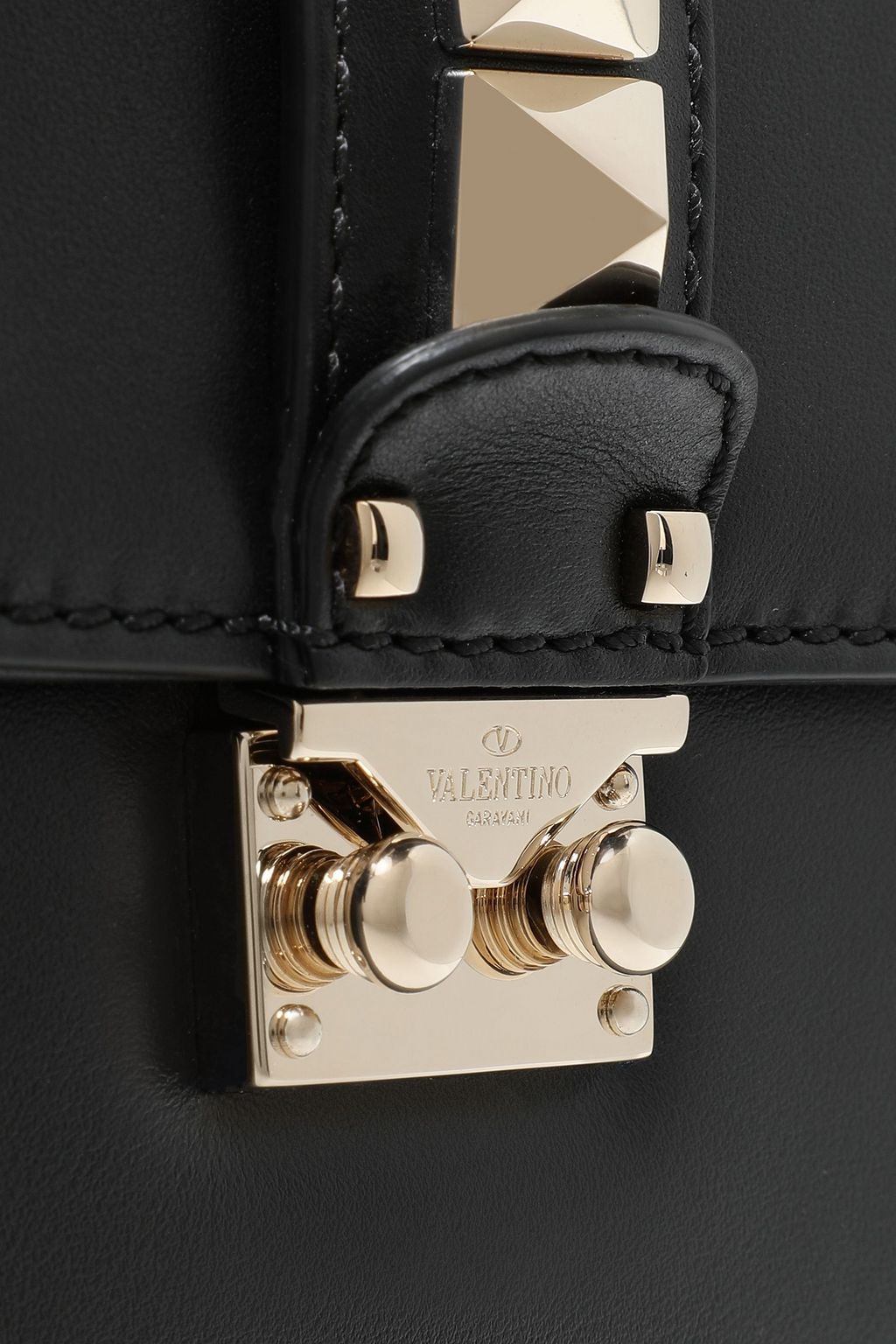 VALENTINO GARAVANI Glam Lock Schultertasche aus Leder mit Nieten