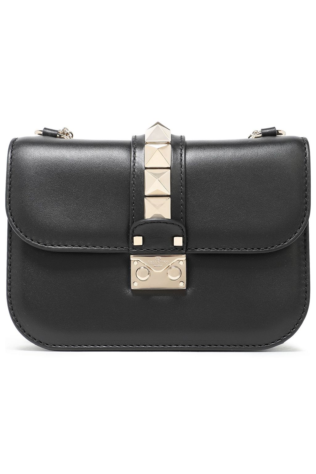VALENTINO GARAVANI Glam Lock Schultertasche aus Leder mit Nieten