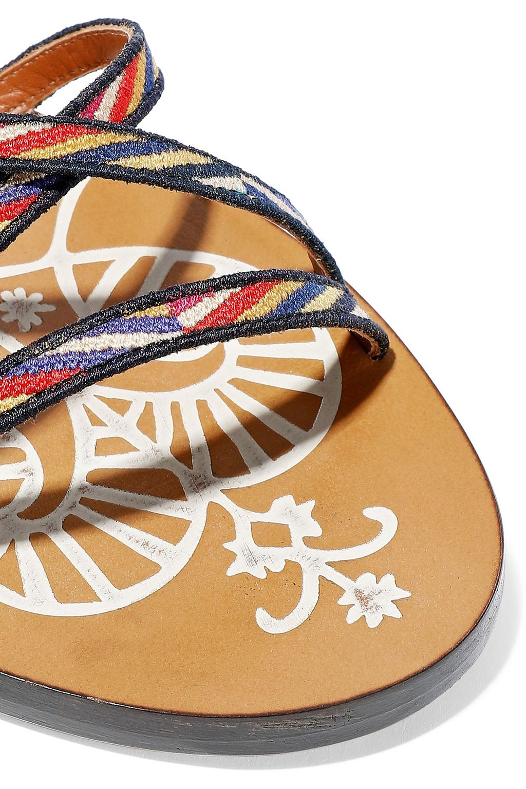 VALENTINO GARAVANI Lace-up embroidered woven sandals