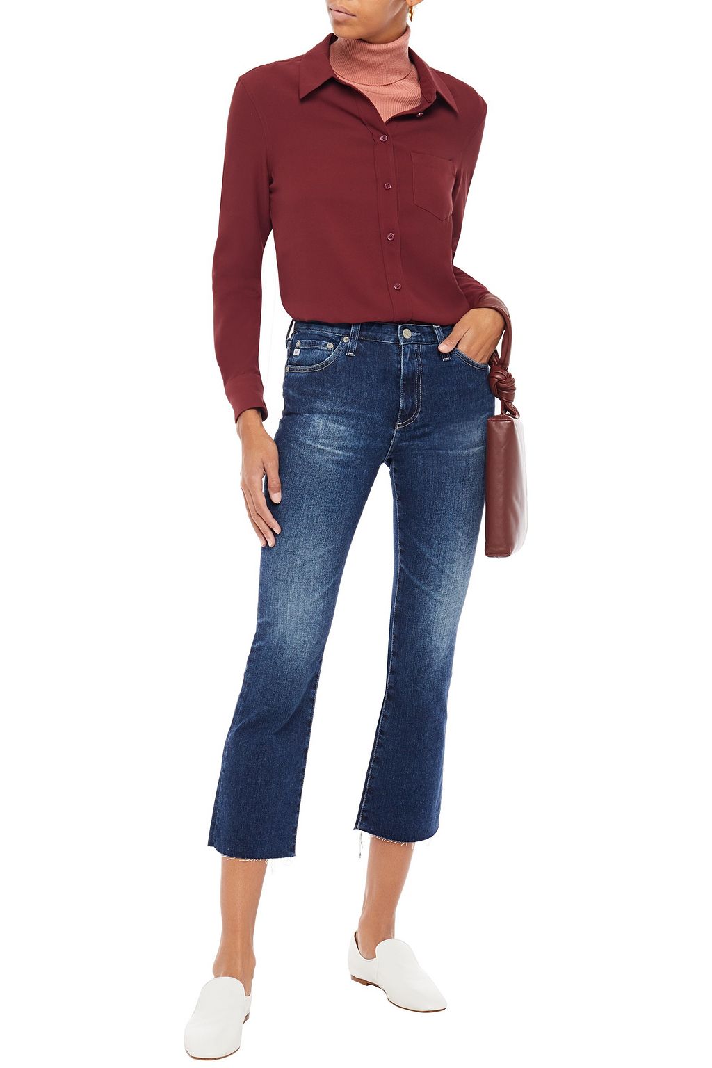 AG JEANS Distressed mid-rise kick-flare jeans