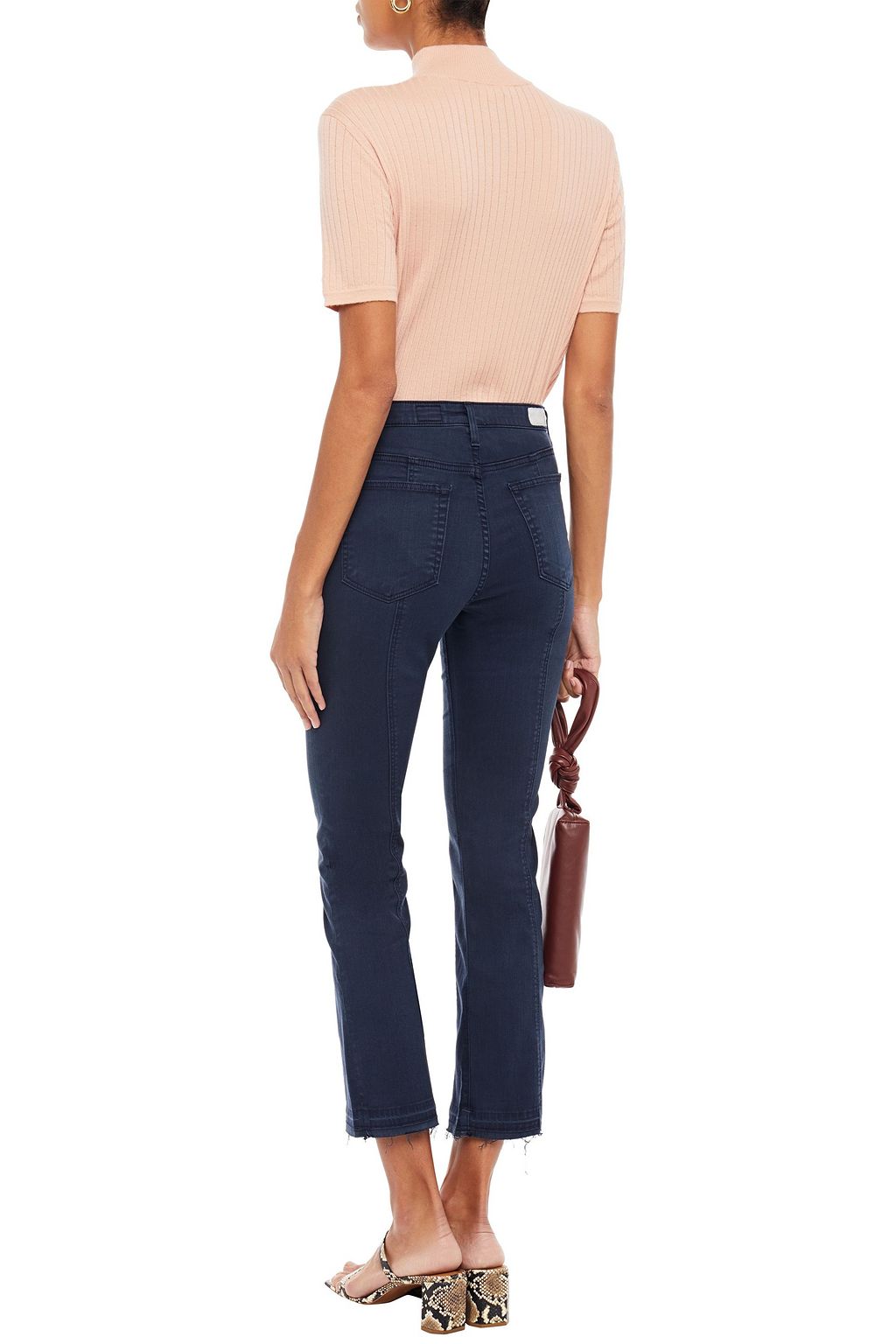 AG JEANS Frayed mid-rise kick-flare jeans