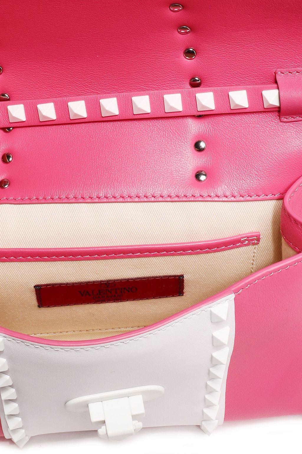 VALENTINO GARAVANI Rockstud two-tone leather cross-body bag