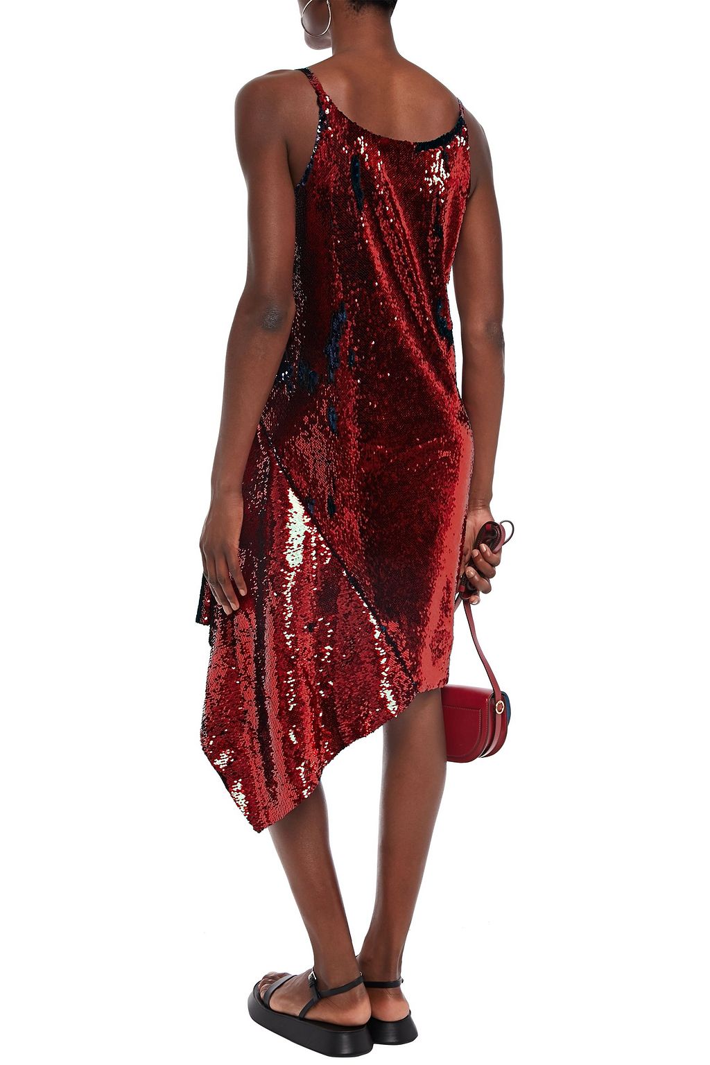 MARQUES' ALMEIDA Asymmetric sequined stretch-crepe dress