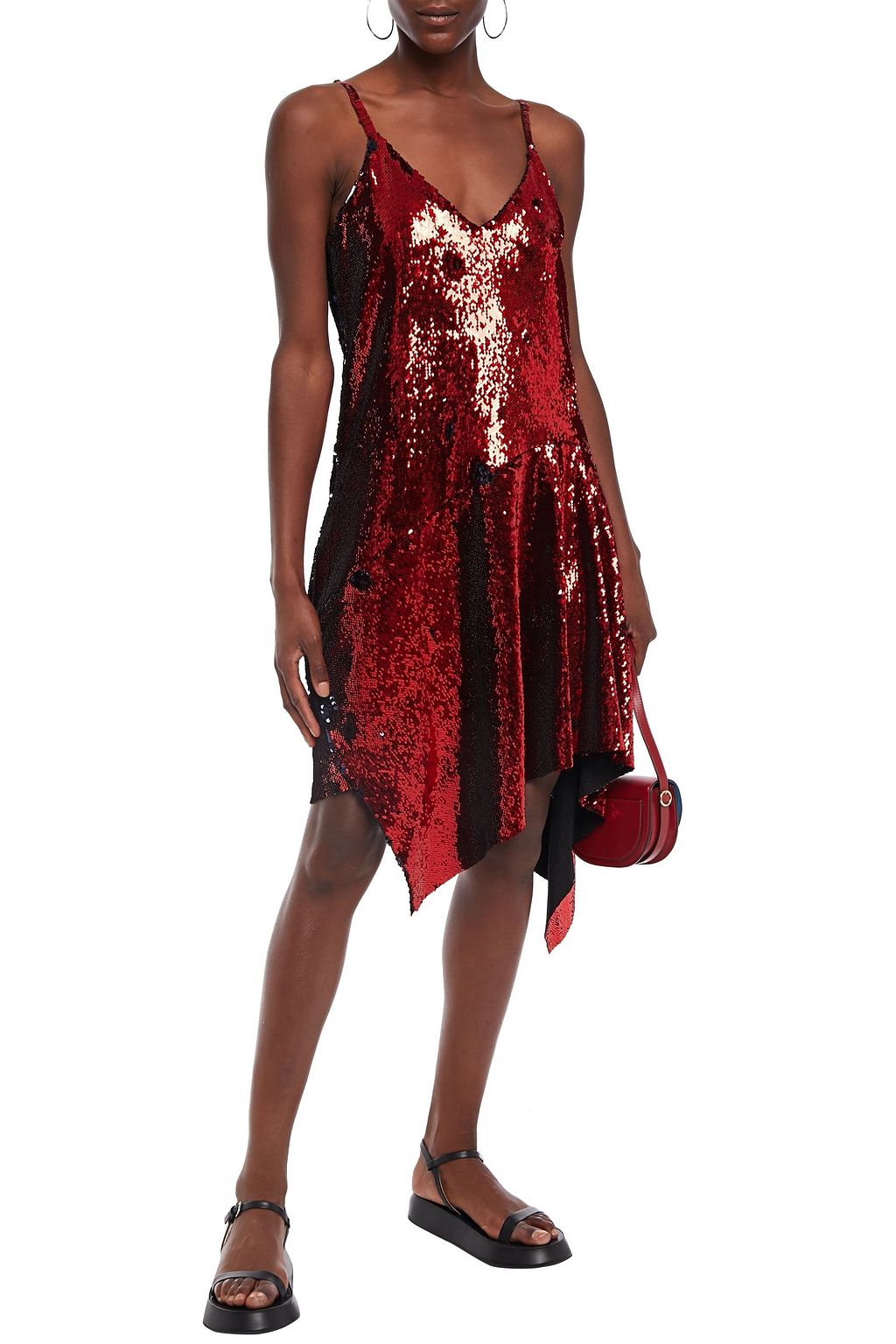 MARQUES' ALMEIDA Asymmetric sequined stretch-crepe dress