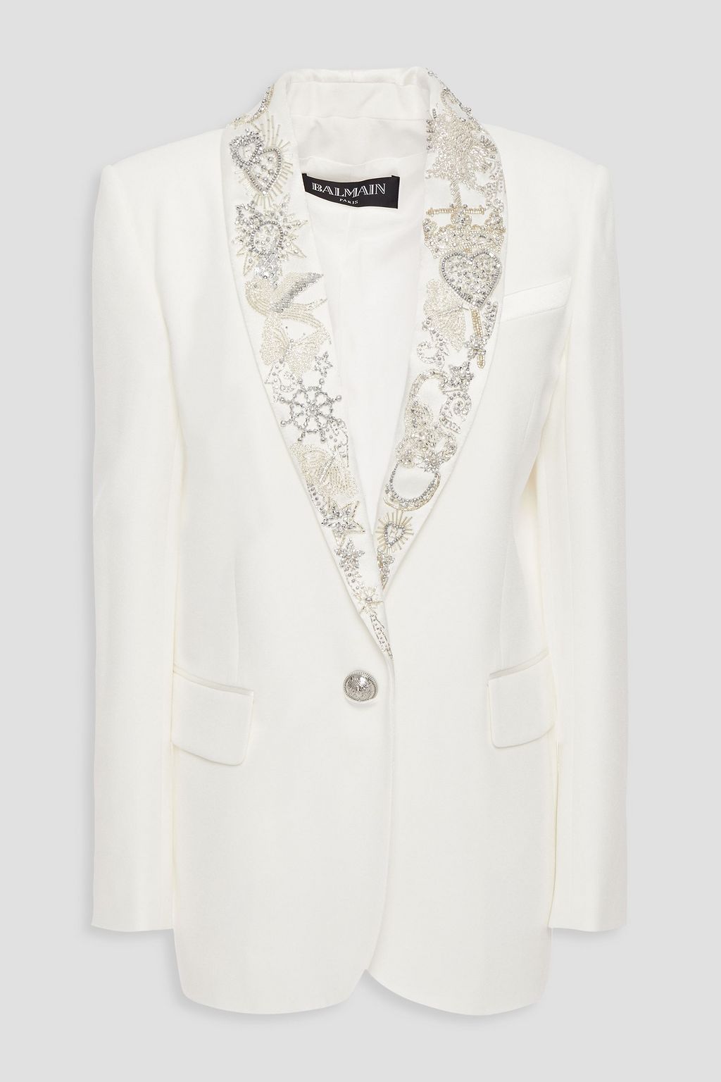 BALMAIN Embellished stretch-crepe blazer