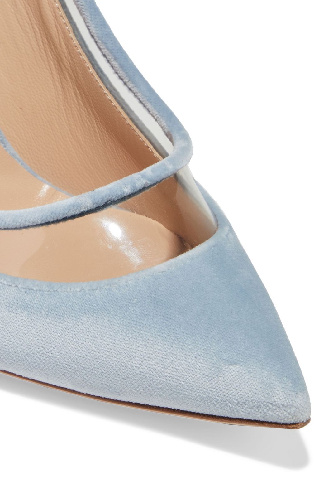 VALENTINO GARAVANI Bow-embellished velvet and PVC pumps