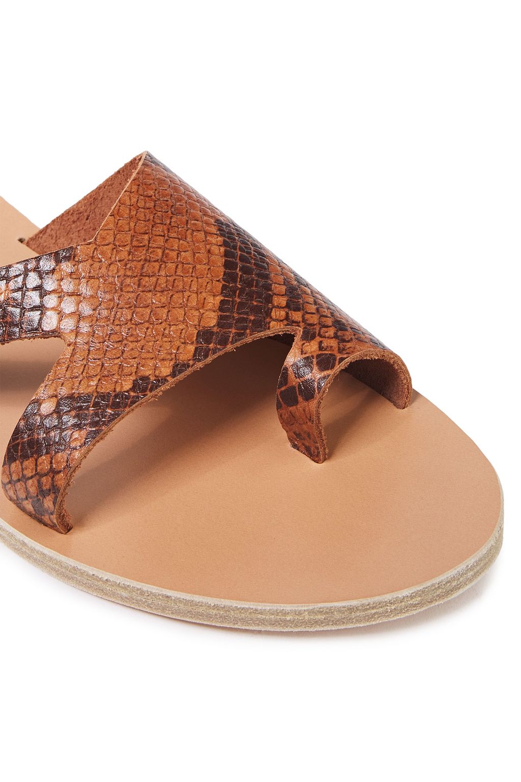 ANCIENT GREEK SANDALS Kallos cutout snake-effect leather sandals
