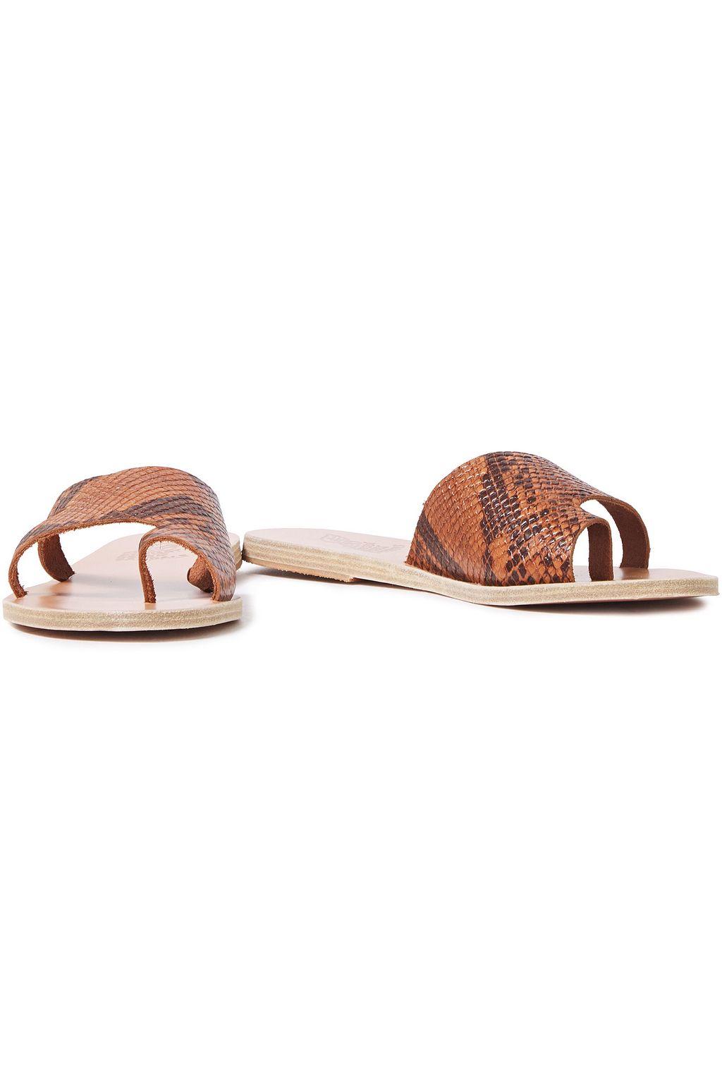 ANCIENT GREEK SANDALS Kallos cutout snake-effect leather sandals
