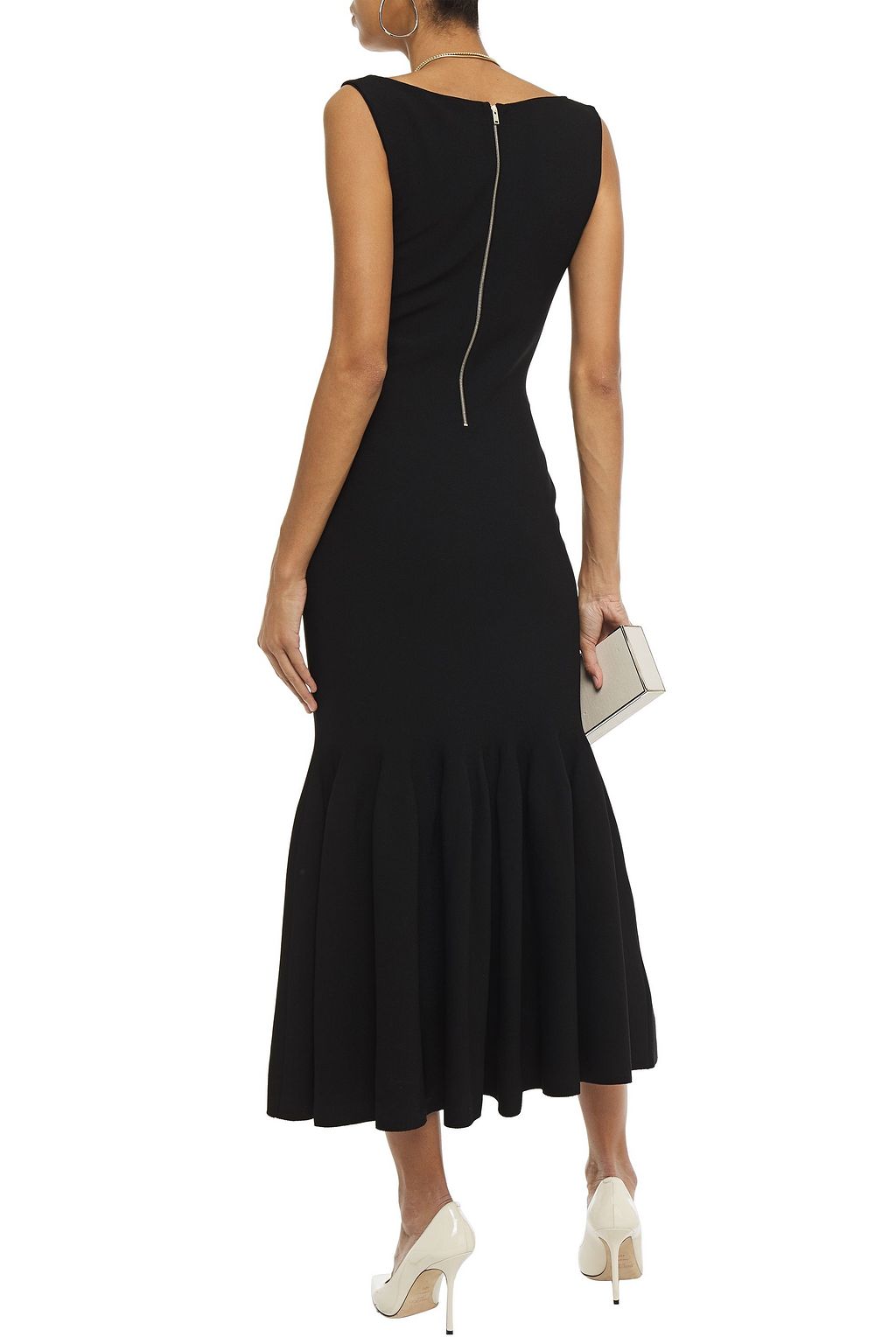 STELLA MCCARTNEY Fluted stretch-knit midi dress