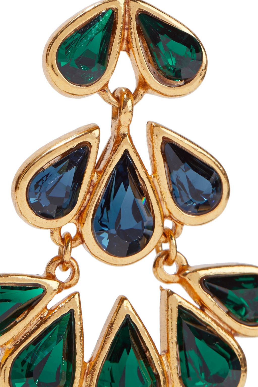 OSCAR DE LA RENTA Gold-tone crystal earrings