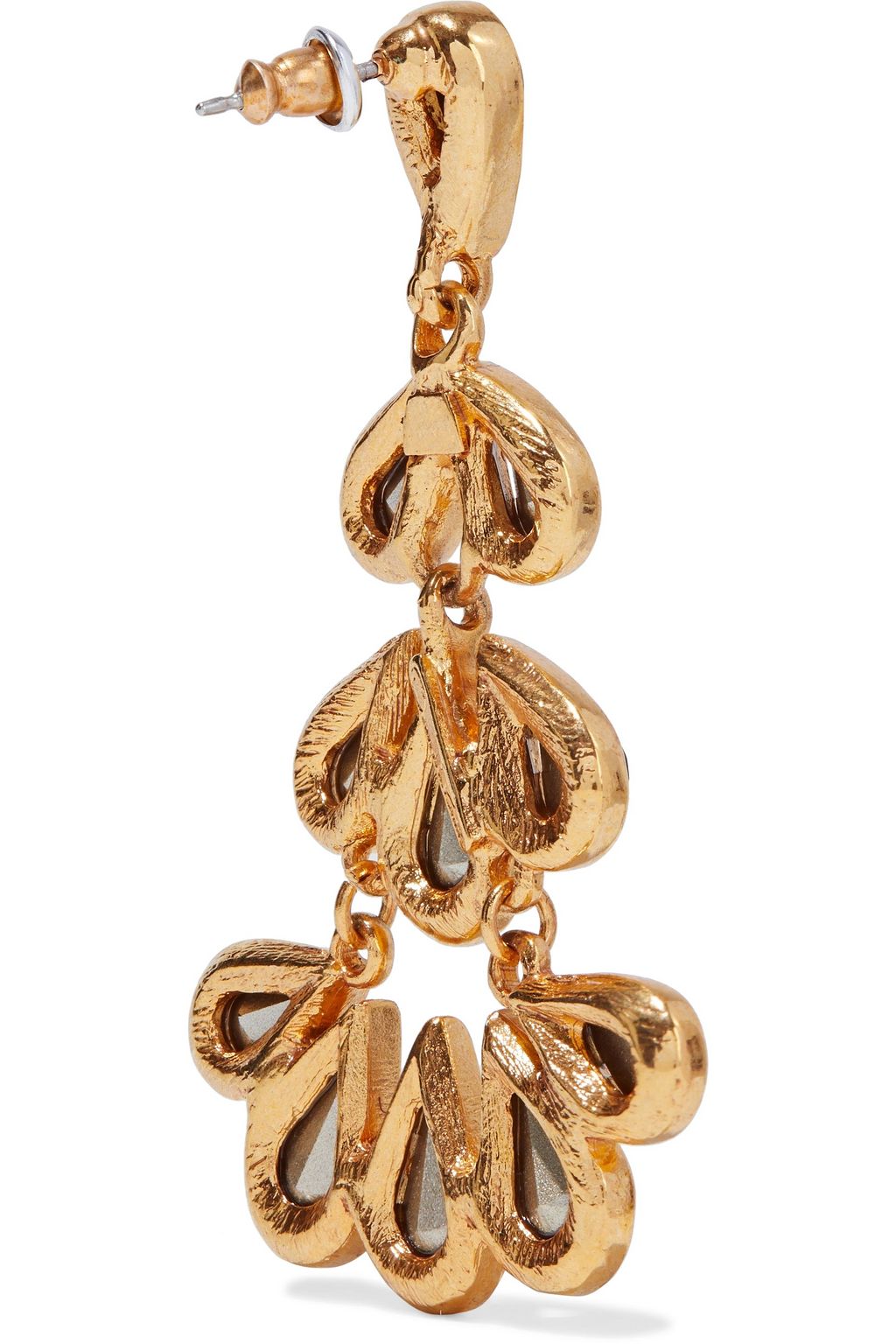 OSCAR DE LA RENTA Gold-tone crystal earrings