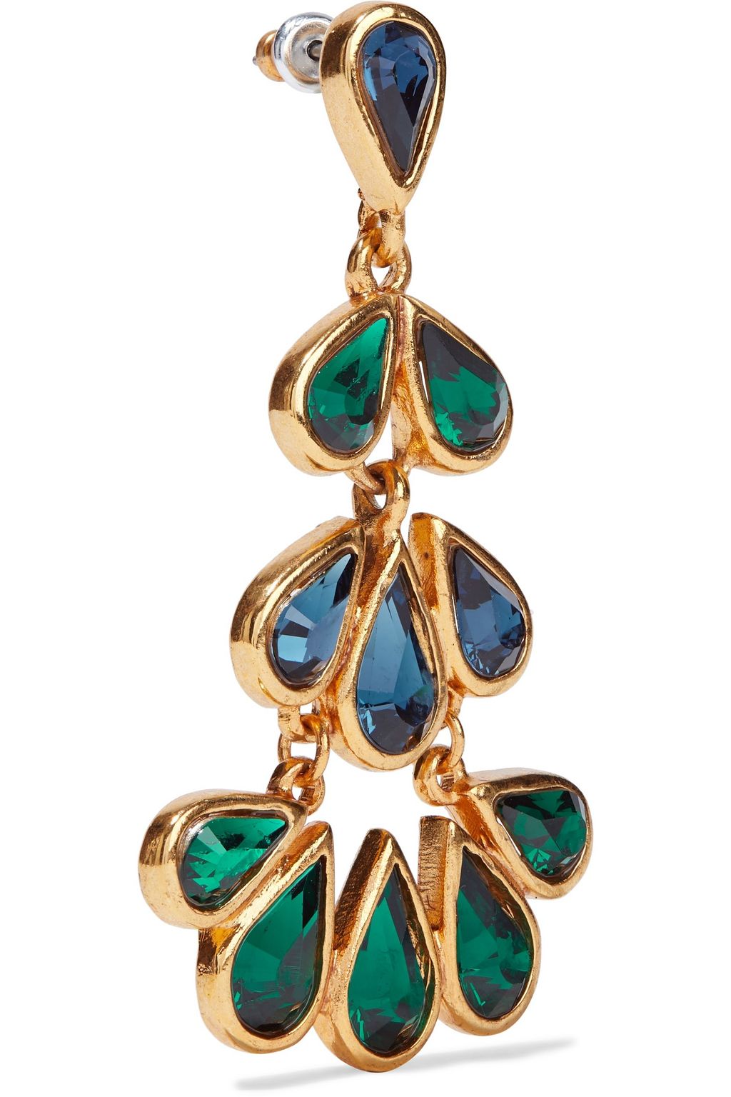 OSCAR DE LA RENTA Gold-tone crystal earrings