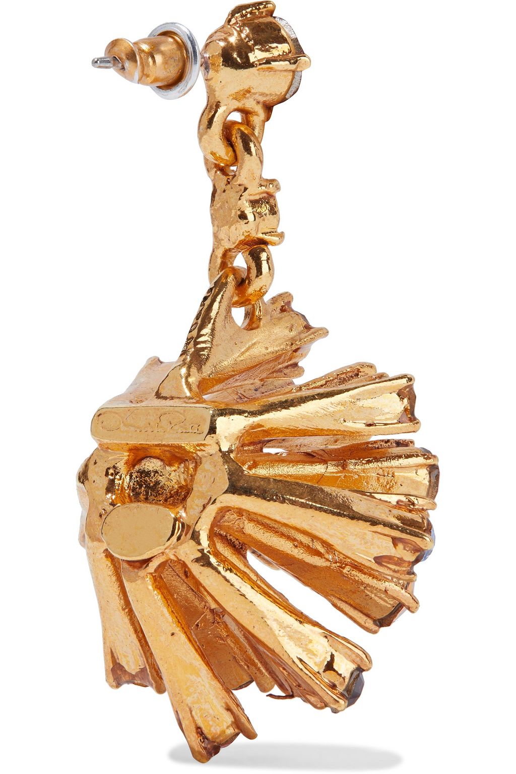 OSCAR DE LA RENTA Gold-tone crystal earrings