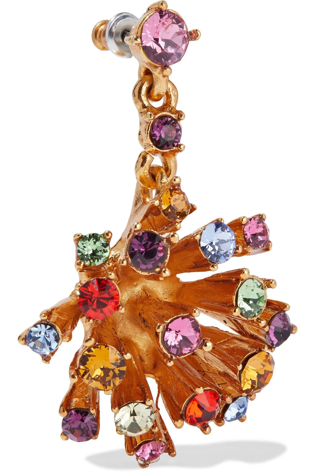 OSCAR DE LA RENTA Gold-tone crystal earrings