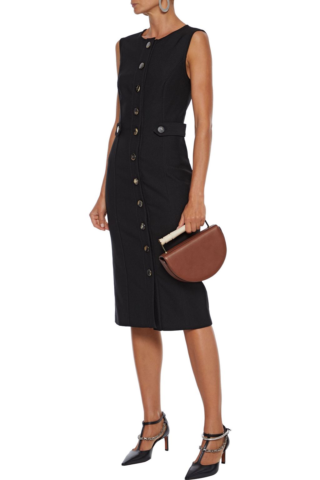 CAROLINA HERRERA Button-detailed drill dress