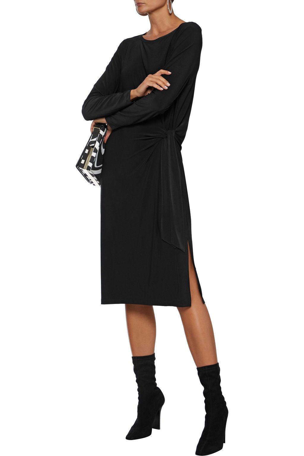 tie front jersey dress