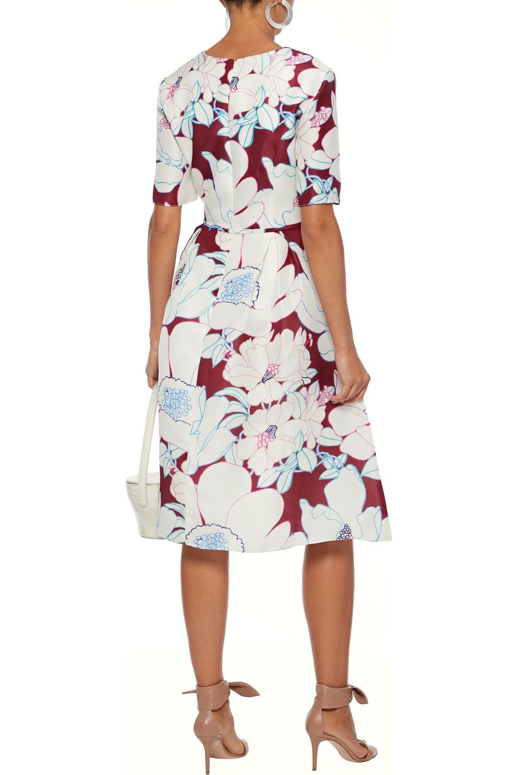 CAROLINA HERRERA Flared floral-print silk-twill dress