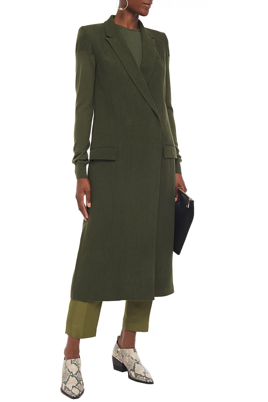 HAIDER ACKERMANN Wool-paneled linen coat