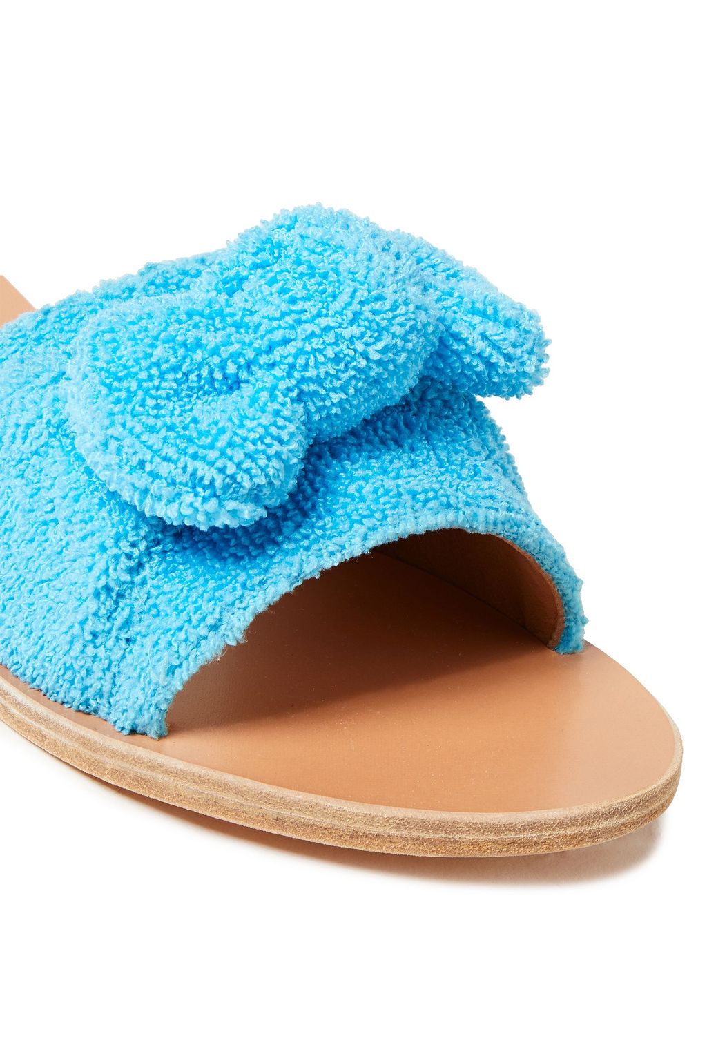 ANCIENT GREEK SANDALS Taygete bow-embellished terry slides