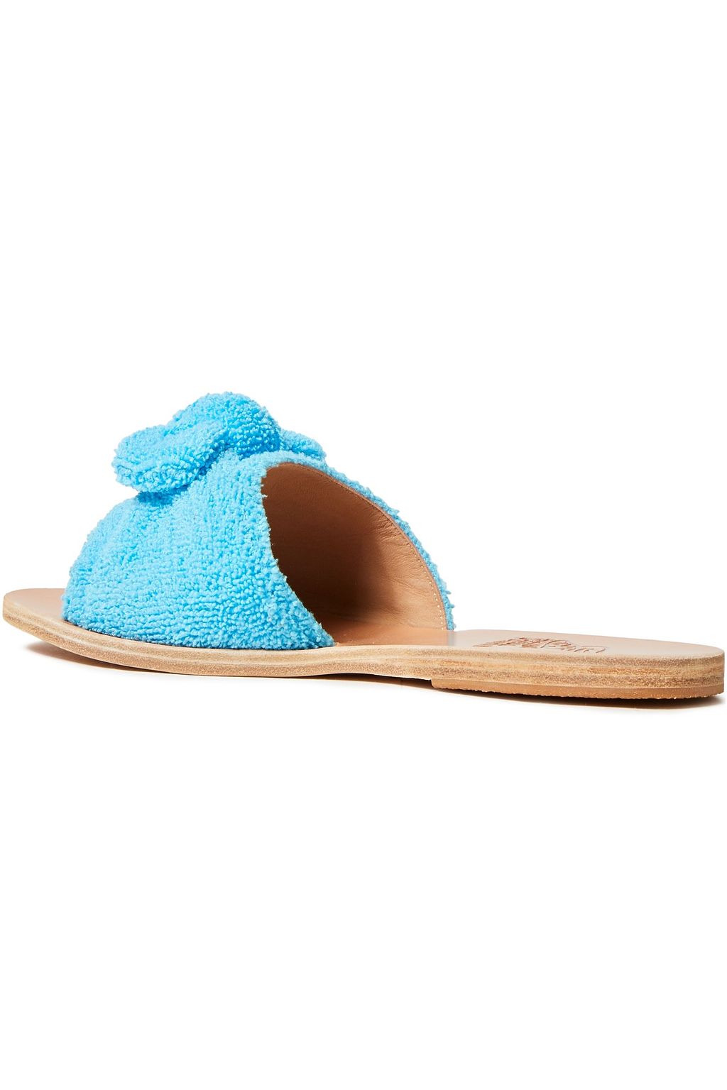 ANCIENT GREEK SANDALS Taygete bow-embellished terry slides