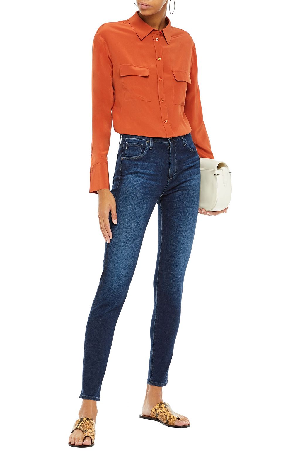 AG JEANS Cropped high-rise skinny jeans