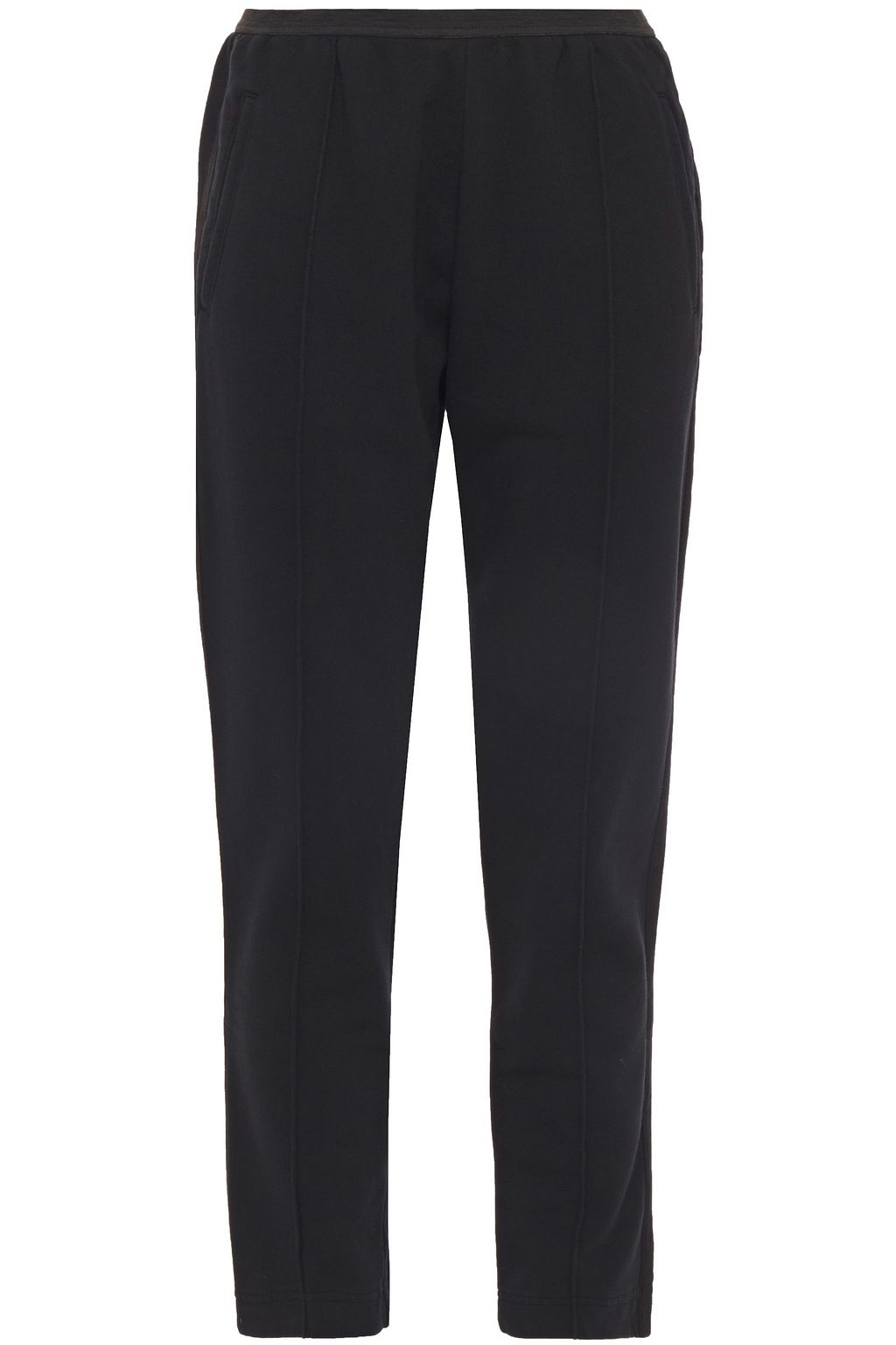 Grosgrain trimmed French cotton terry track pants black XS
