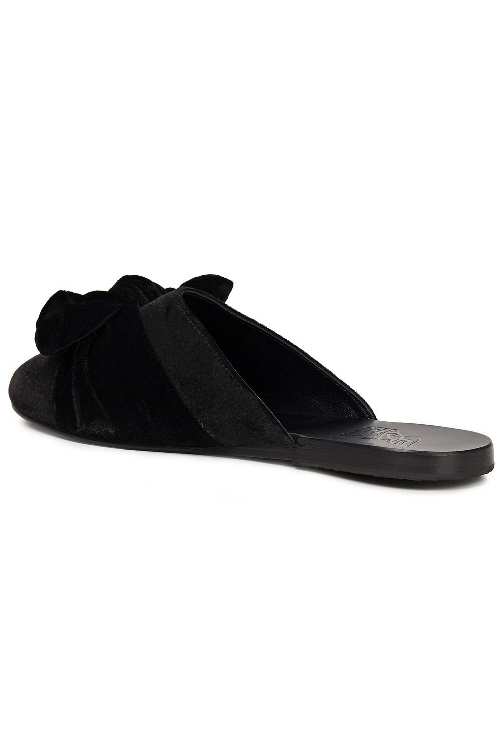 ANCIENT GREEK SANDALS Pasoumi bow-embellished velvet slippers