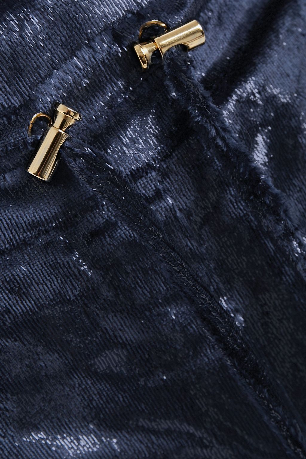 BALMAIN Samthose mit weitem Bein mit Metallic-Effekt