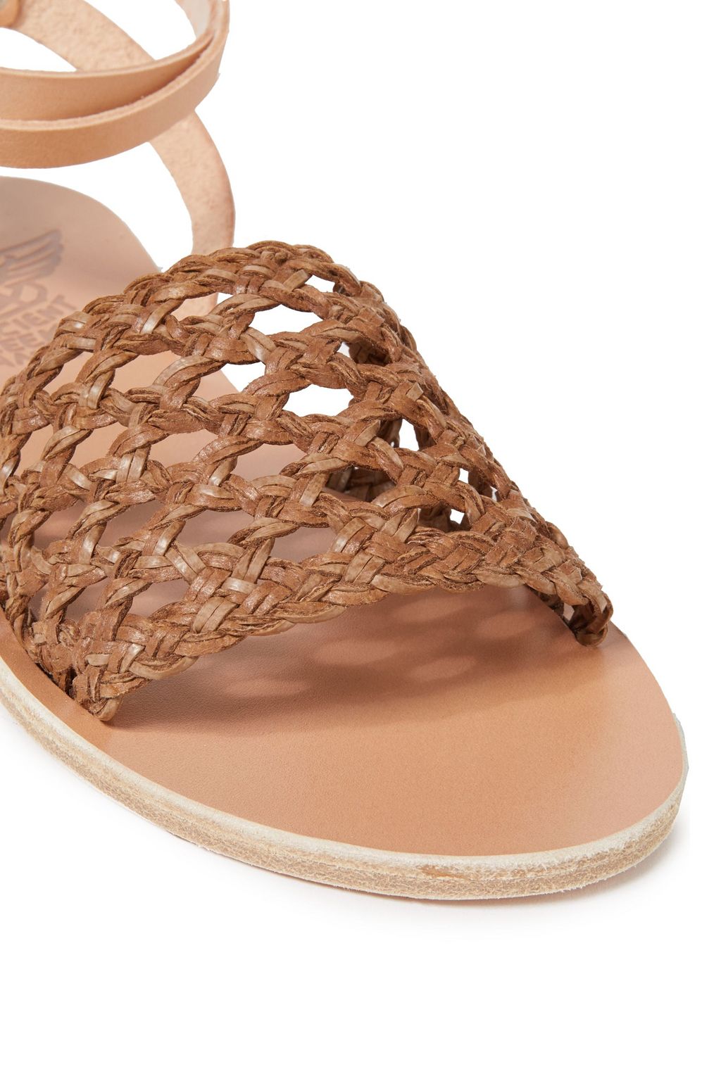 ANCIENT GREEK SANDALS Eugene smooth and woven leather sandals