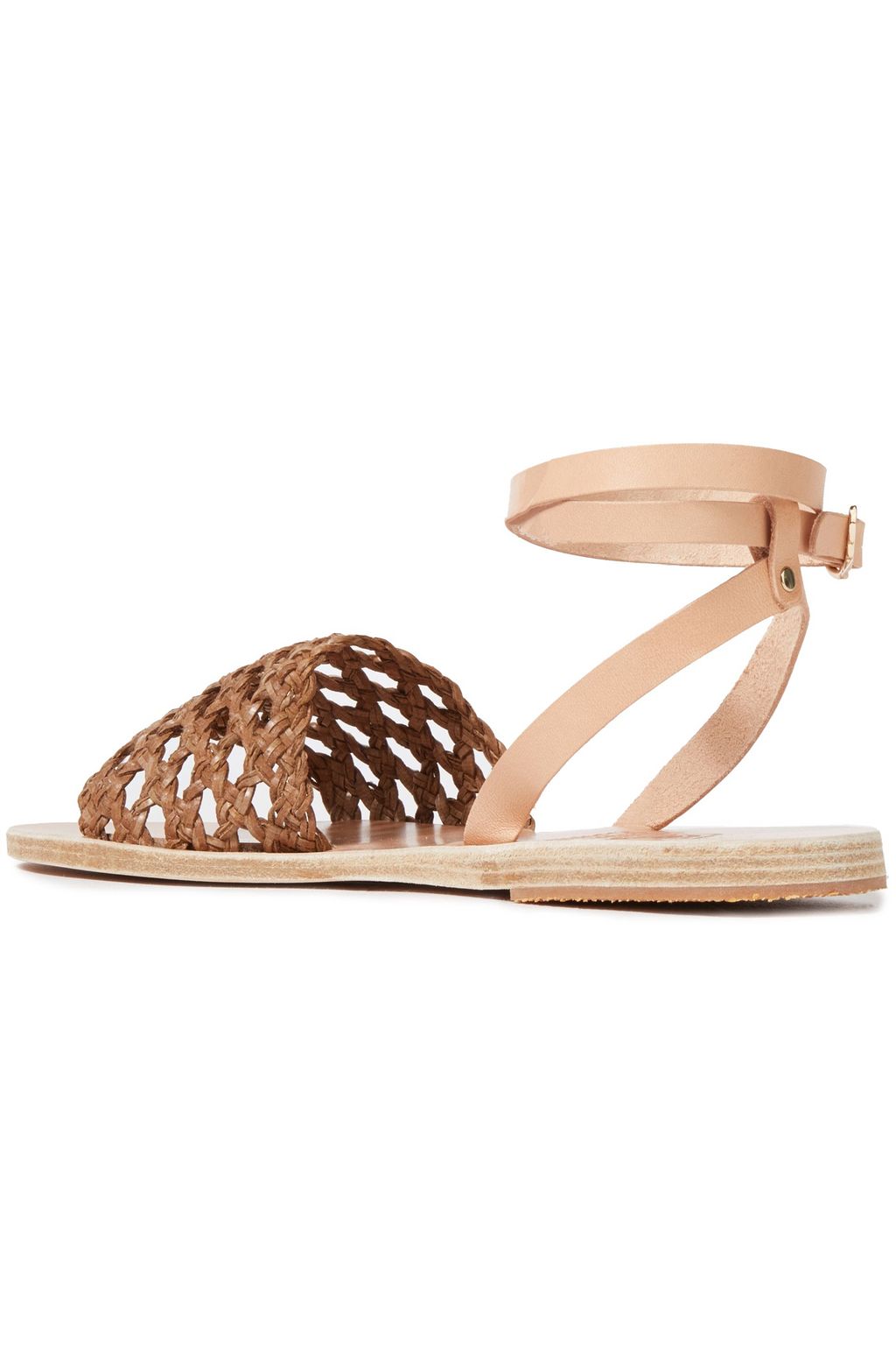 ANCIENT GREEK SANDALS Eugene smooth and woven leather sandals