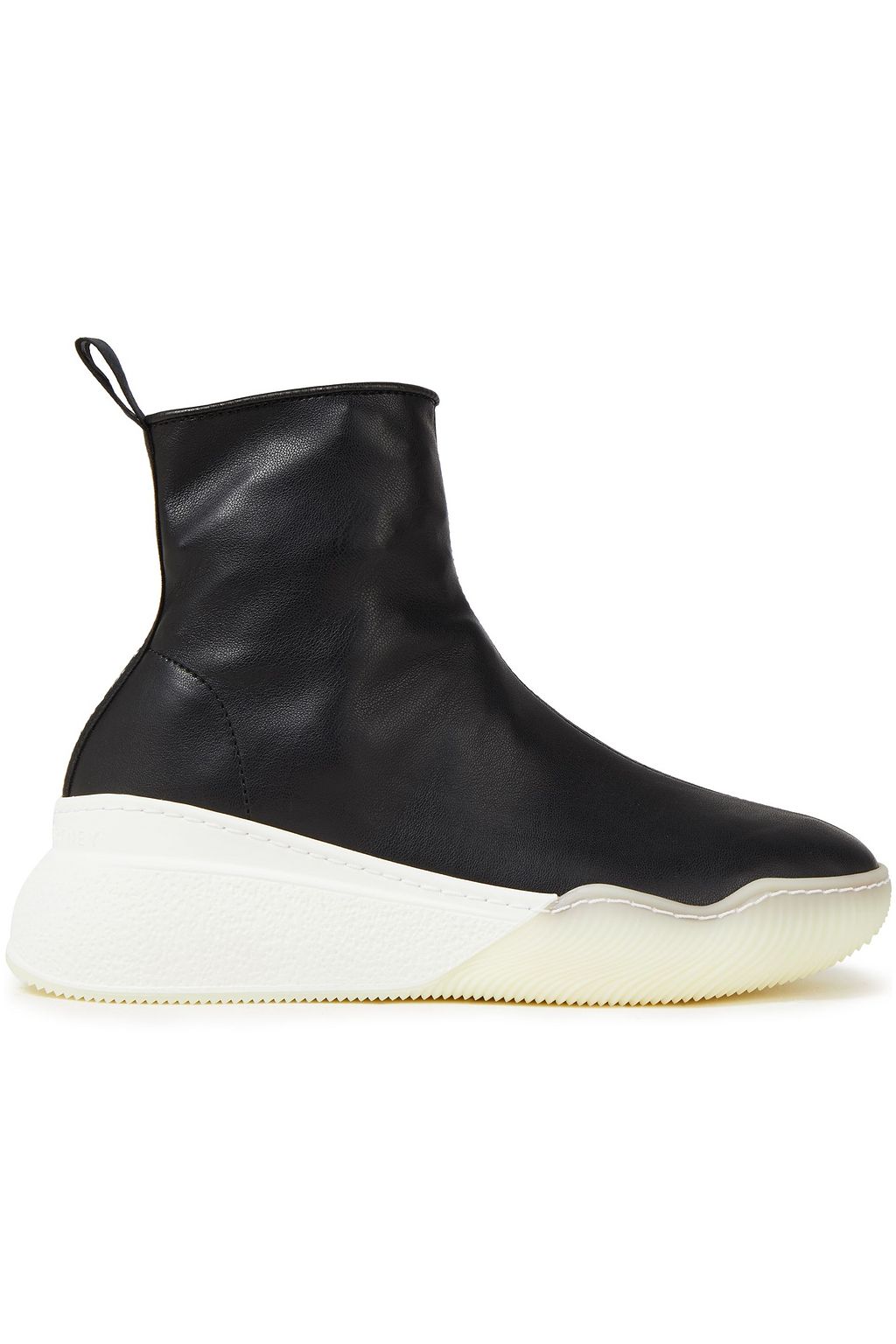 high top faux leather sneakers