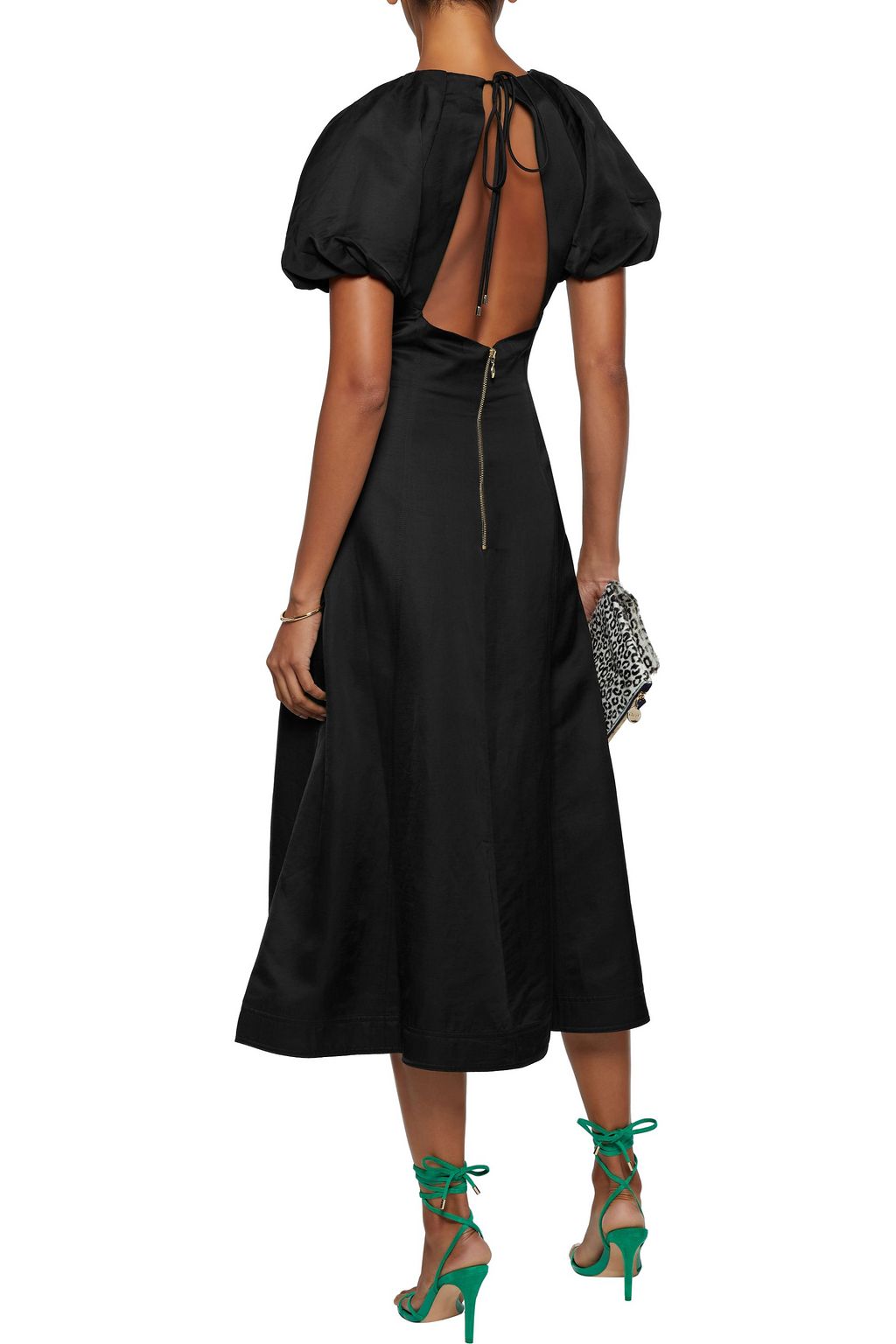REBECCA VALLANCE Aimee open-back sateen midi dress