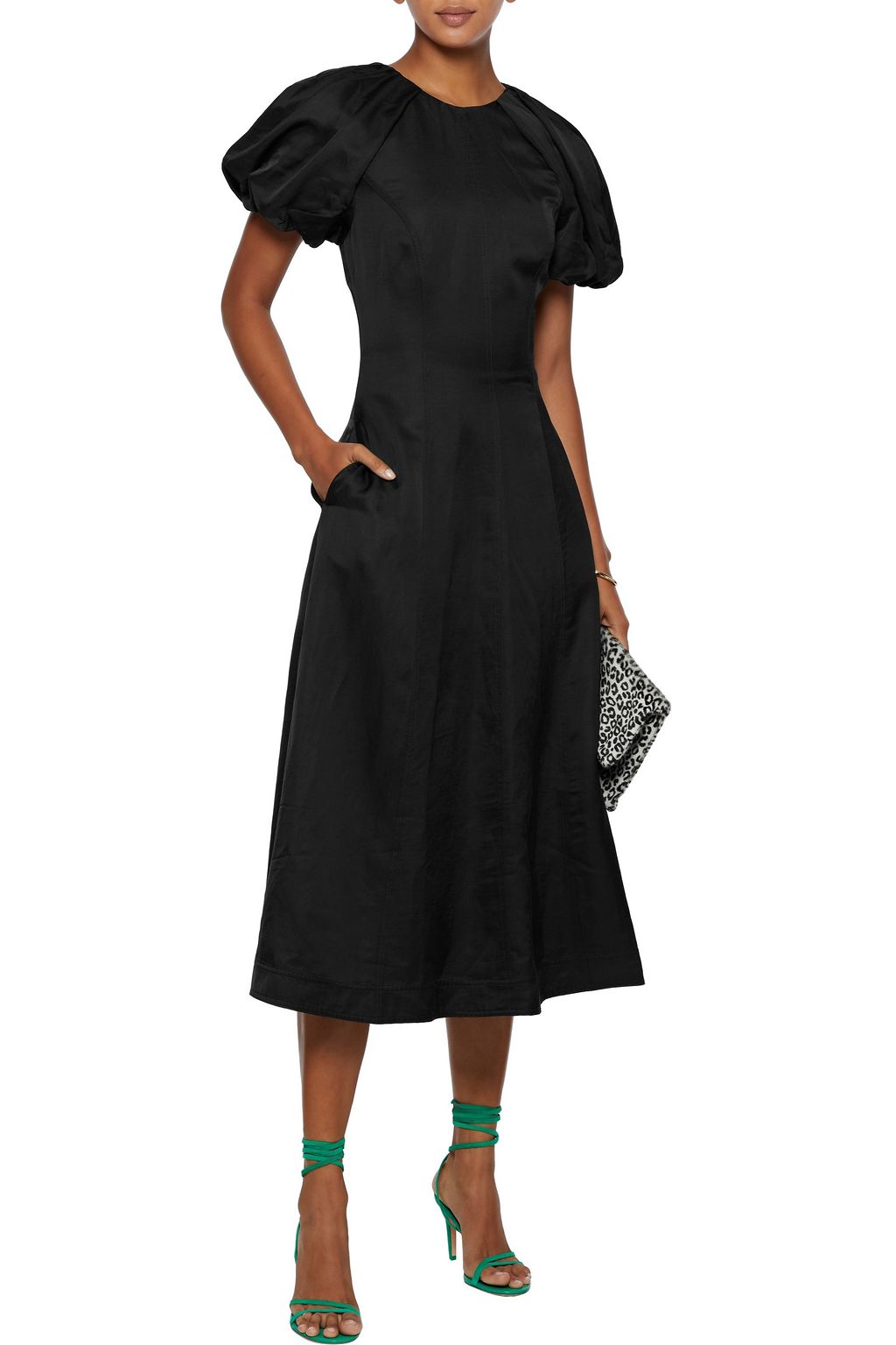 REBECCA VALLANCE Aimee open-back sateen midi dress