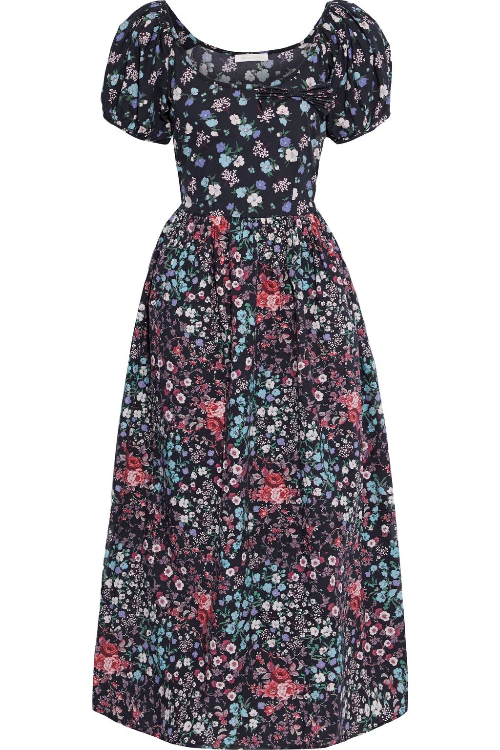 LOVESHACKFANCY Lais bow-embellished floral-print cotton-poplin midi ...