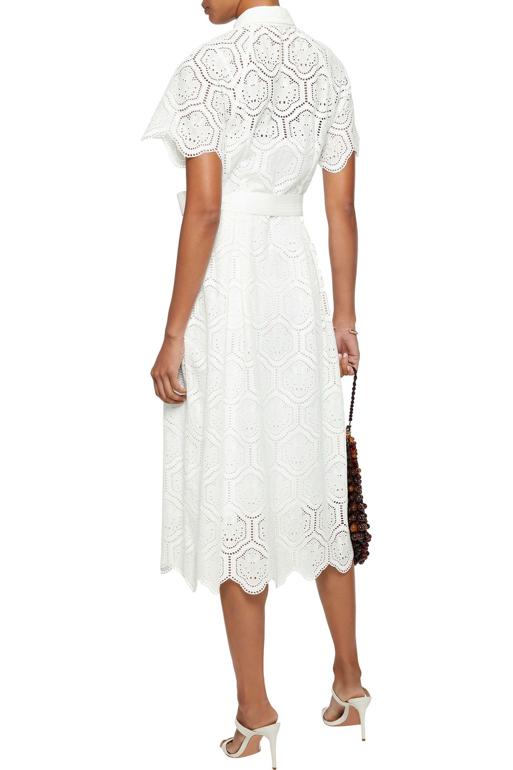 REBECCA VALLANCE Savannah belted broderie anglaise cotton midi dress