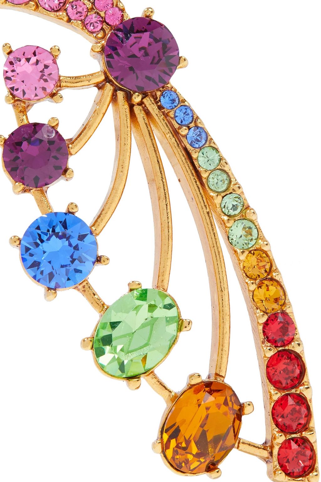 OSCAR DE LA RENTA Gold-tone crystal earrings