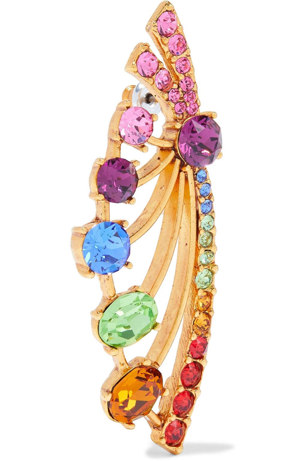 OSCAR DE LA RENTA Gold-tone crystal earrings