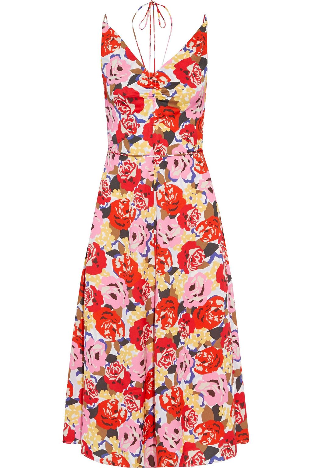 REBECCA VALLANCE Blume floral-print crepe halterneck midi dress | Sale ...