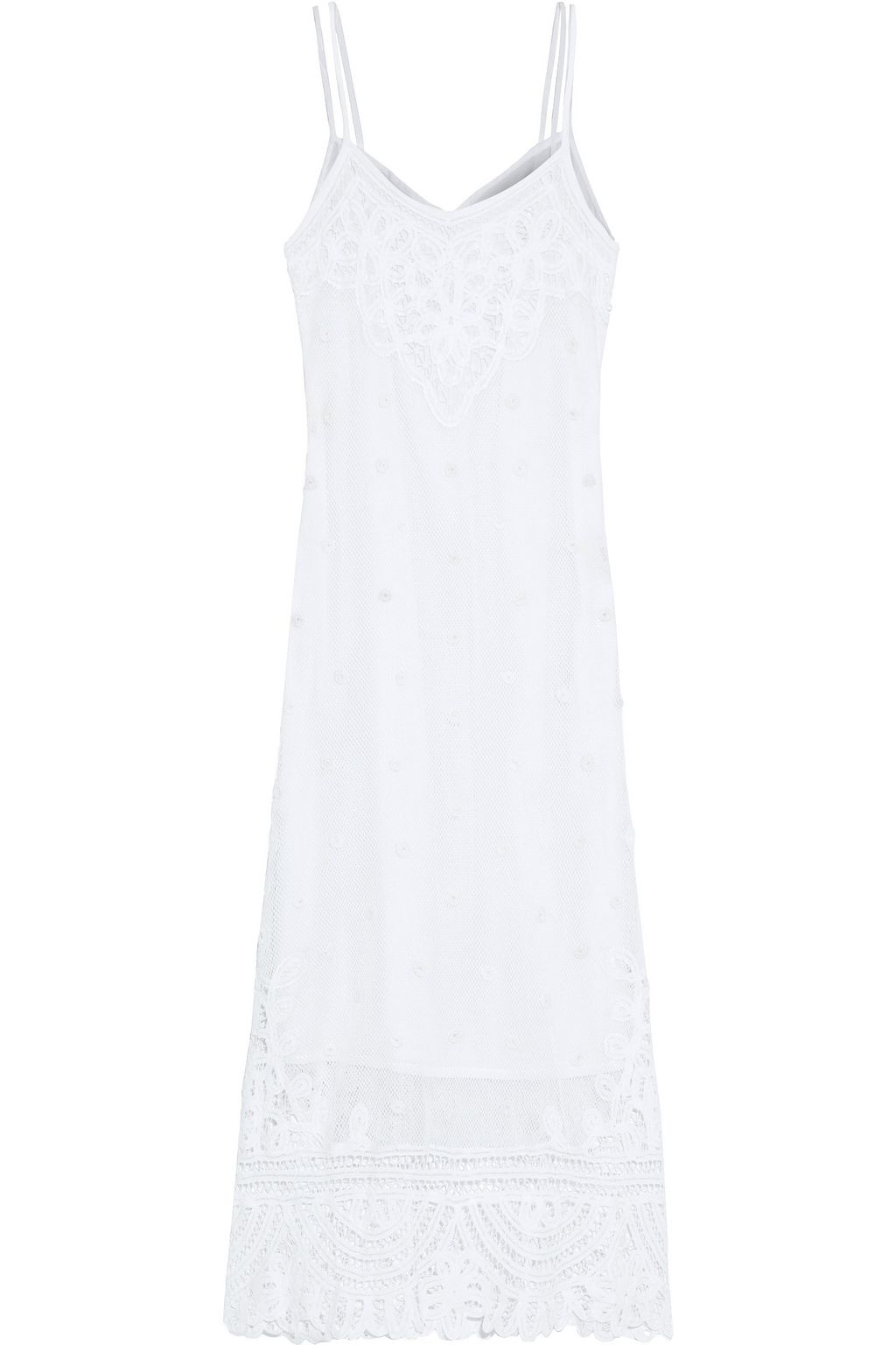 midi slip dress white
