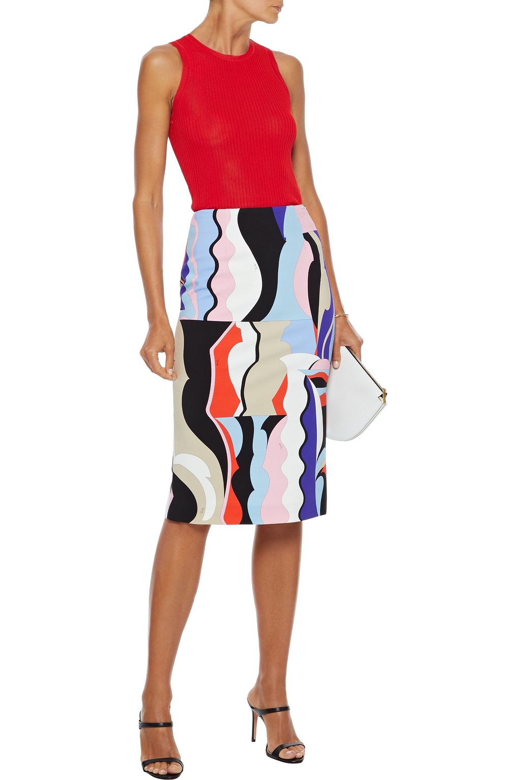 PUCCI Printed stretch-cady pencil skirt