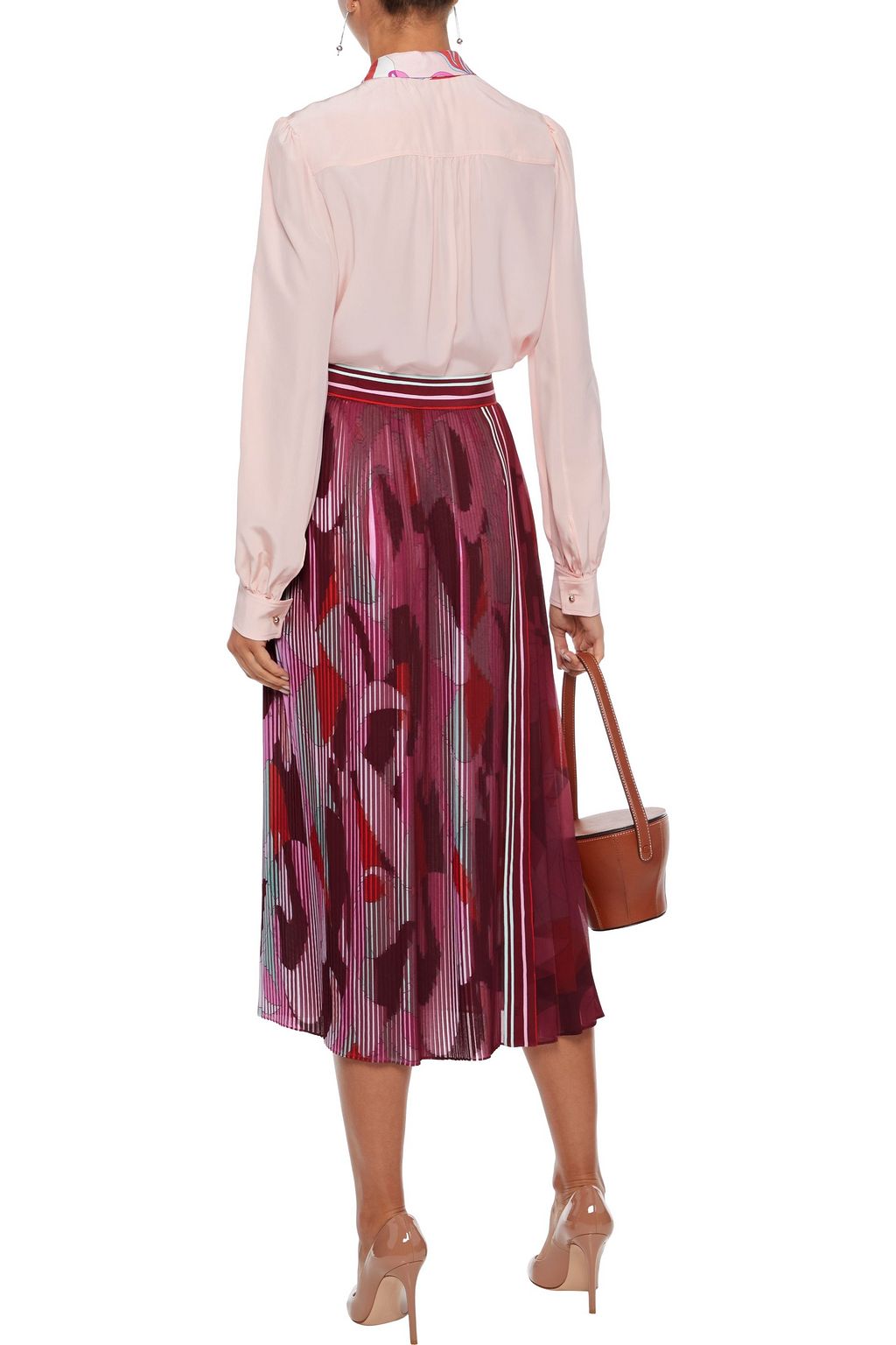 PUCCI Printed satin twill-trimmed silk crepe de chine shirt