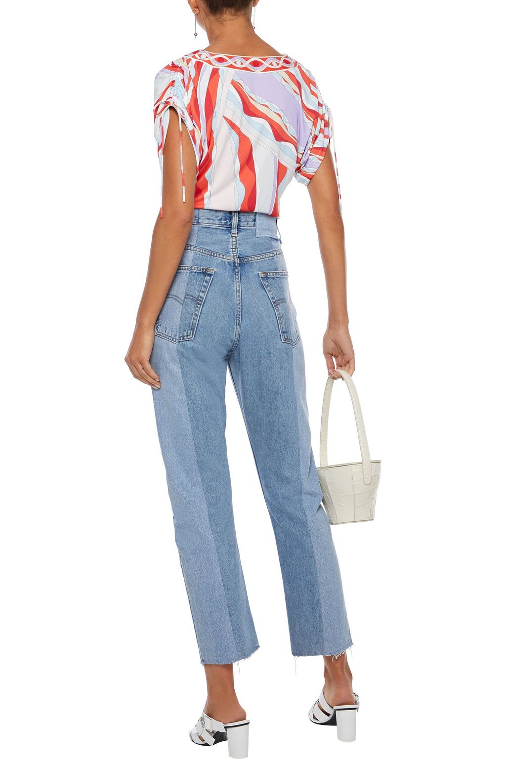 PUCCI Ruched printed jersey top