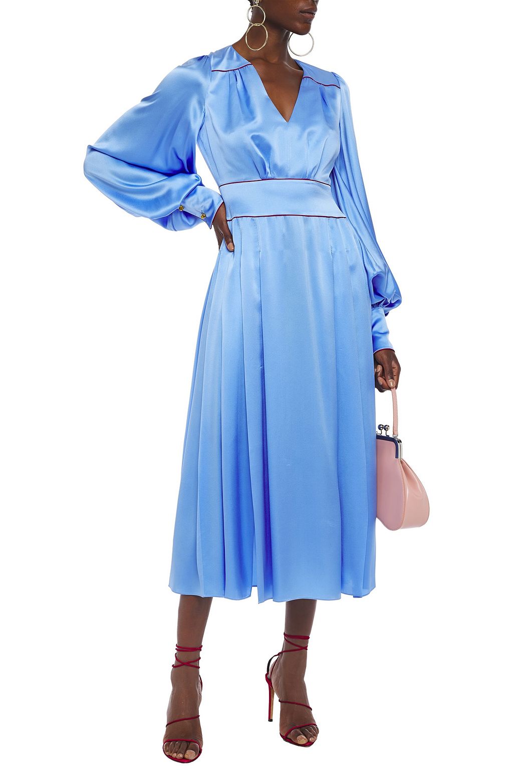 ROKSANDA Teruko pleated silk-satin midi dress