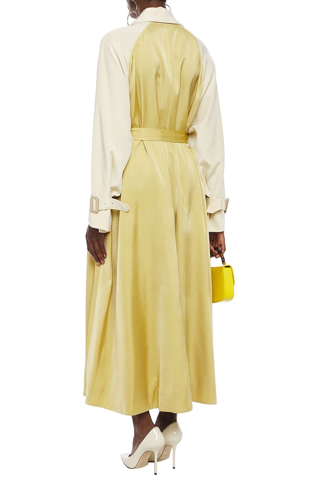 ROKSANDA Akuta belted cupro-paneled silk-satin coat